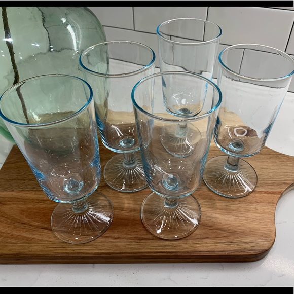 Vintage Dining Vintage Sapphire Blue Stemware Duz Detergent Glasses